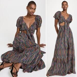 NWT NEW Ramy Brook Megan Cut Out Maxi Dress in Multi Combo